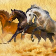 Horses 2 - Illustrations by Umit Demir - Watercolor